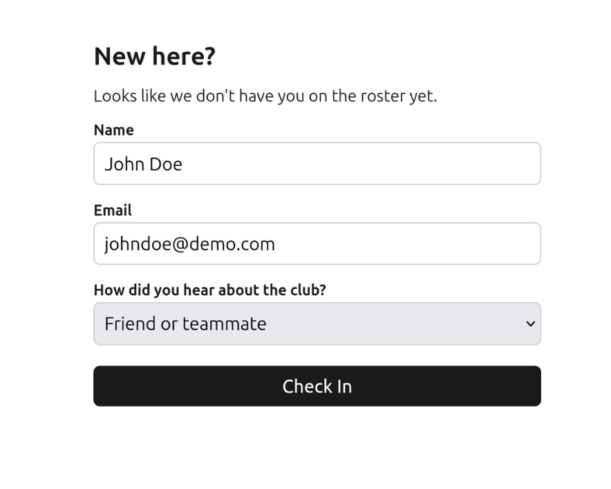 BJJ Check-In System — admin dashboard
